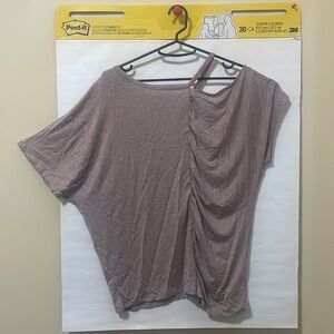 H by Bordeaux Blush Flouncy Cold Shoulder Short Sleeve Top $48 NWT M